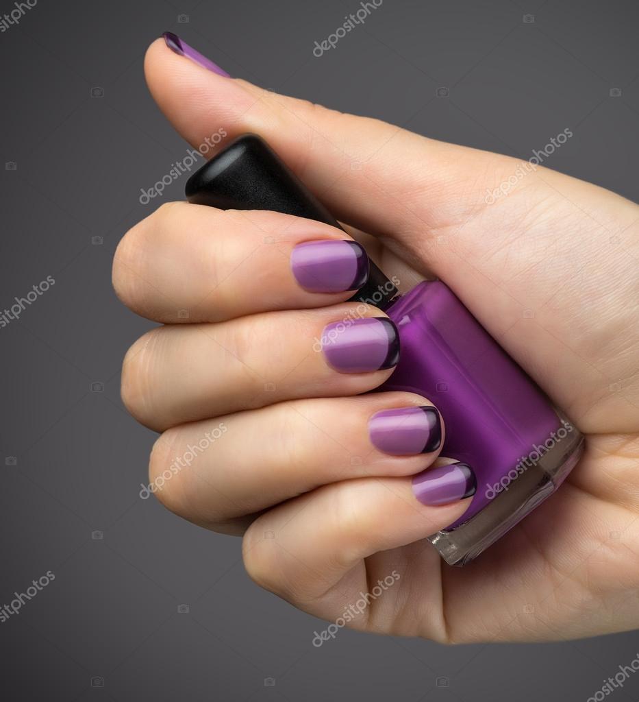 Prairie Beauty: NAIL ART: Purple Floral French Mother's Day Mani