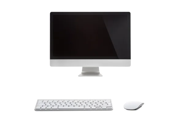 Desktop computer met draadloze toetsenbord en muis — Stockfoto
