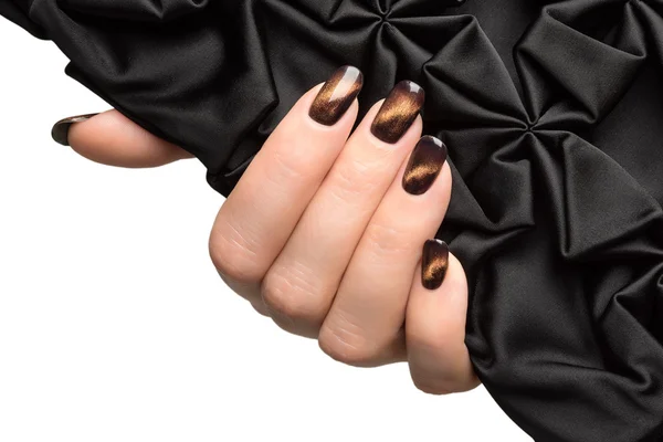 Unhas da mulher bonita com manicure elegante agradável . — Fotografia de Stock