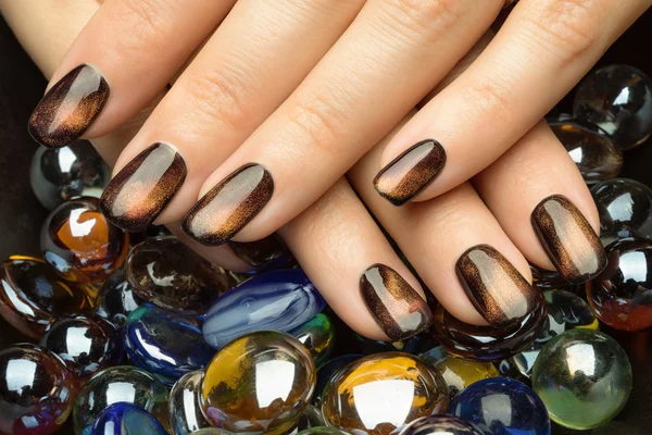 Beautiful woman's nails with nice stylish manicure. — Stock Photo, Image
