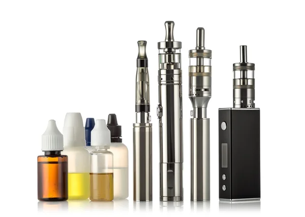 Electronic cigarettes collection isolated on white — Stock Photo, Image