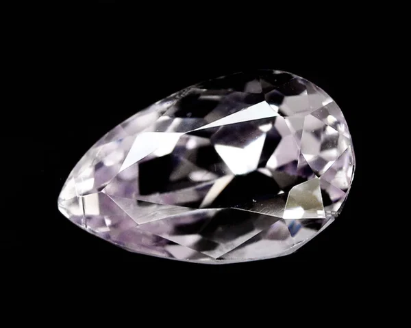 Kunzite Naturale Sfondo Nero — Foto Stock