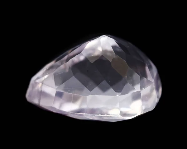 Naturlig Kunzite Svart Bakgrund — Stockfoto