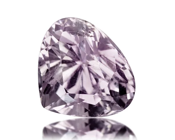 Naturlig Kunzite Vit Bakgrund — Stockfoto