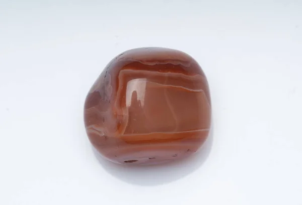 Természetes Carnelian Fehér Alapon — Stock Fotó