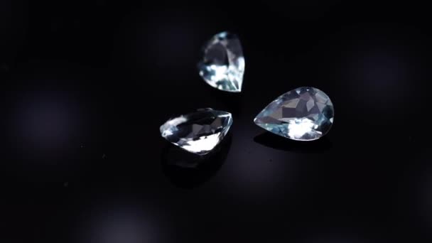 Natural Aquamarine Girar Mesa Volta — Vídeo de Stock