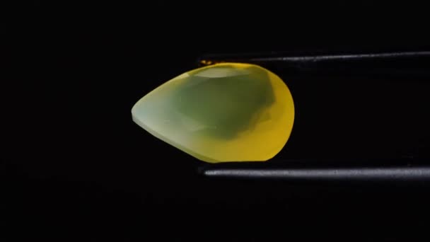 Natural Opal Gemstone Tweezer Background — Stock Video