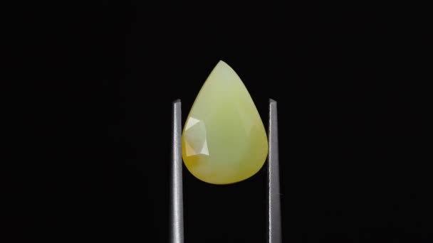 Pietre Prețioase Opale Naturale Pensetă Fundal — Videoclip de stoc