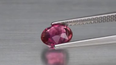 Dönen masada doğal pembe turmalin rublitte.
