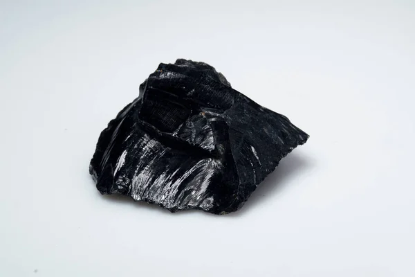 Natuurlijke Zwarte Obsidiaan Steen Achtergrond — Stockfoto