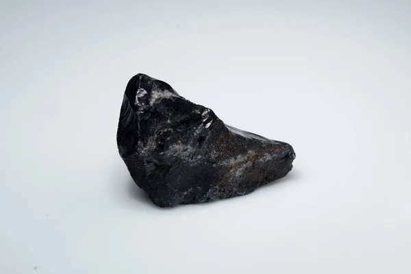 Naturalny Czarny Kamień Obsydianowy Tle — Zdjęcie stockowe