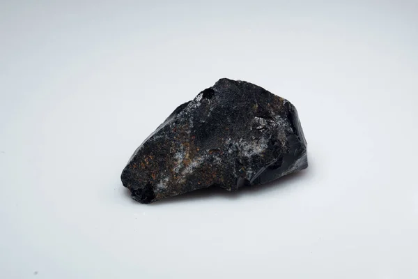 Pierre Naturelle Obsidienne Noire Sur Fond — Photo