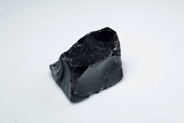 Naturalny Czarny Kamień Obsydianowy Tle — Zdjęcie stockowe