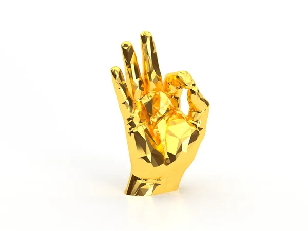 3d golden hand — Stock Photo, Image