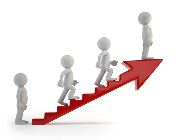 3d small people - Ladder of Success — Stock Photo, Image