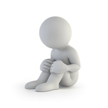 3d small people - sorrow