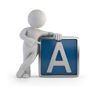 3D küçük insanlar - A harfi