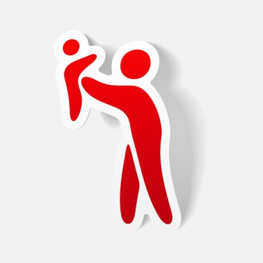 çocuğunu tutan adam