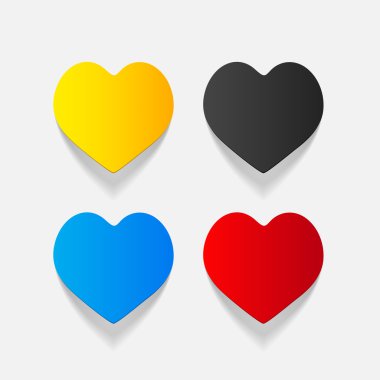 gerçekçi tasarım öğeleri: hearts