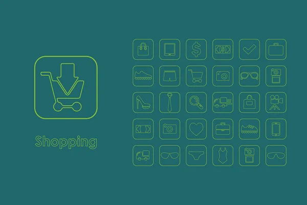 Einkaufen mit einfachen Symbolen — Stockvektor