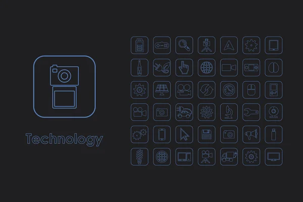 Ensemble de technologie icônes simples — Image vectorielle