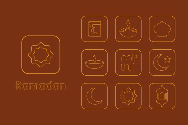 Av ramadan enkla ikoner — Stock vektor