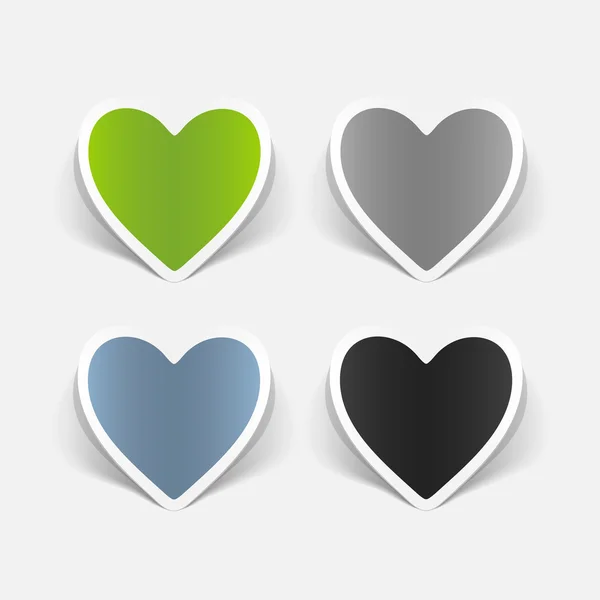 Realistic design elements: hearts — Stock Vector