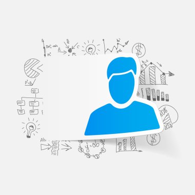 Bir adam etiket silüeti.