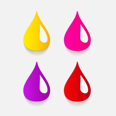 Renkli su, damla etiket