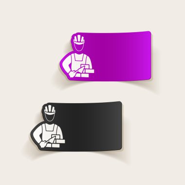 Renkli inşaatçılar etiketleri