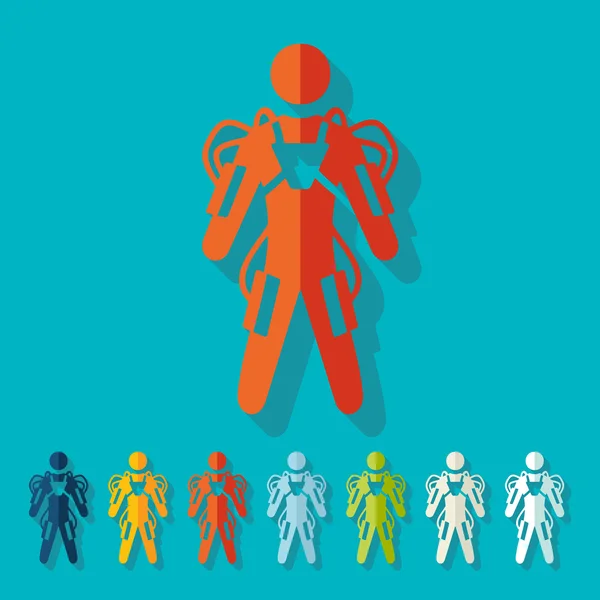 Renkli exoskeleton çıkartmaları — Stok Vektör