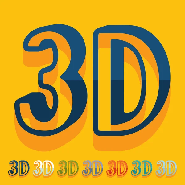 Барвисті 3d знаки — стоковий вектор