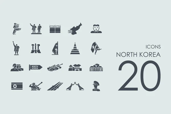 Sada ikon, Severní Korea — Stockový vektor