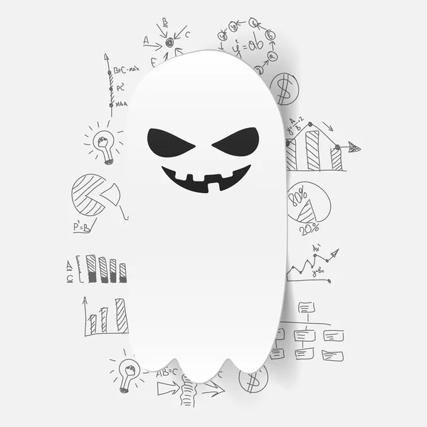 White monster sticker — Stock Vector