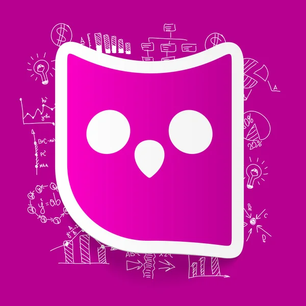 Pink owl sticker — Stock Vector
