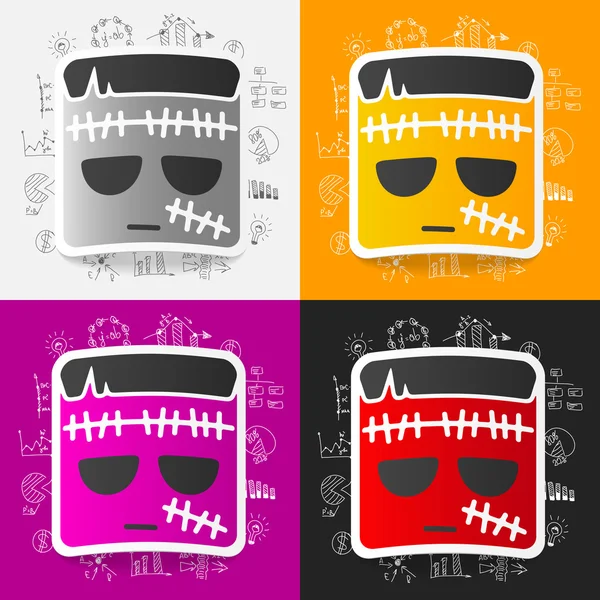 Zombie stickers and business formulas — Stock Vector