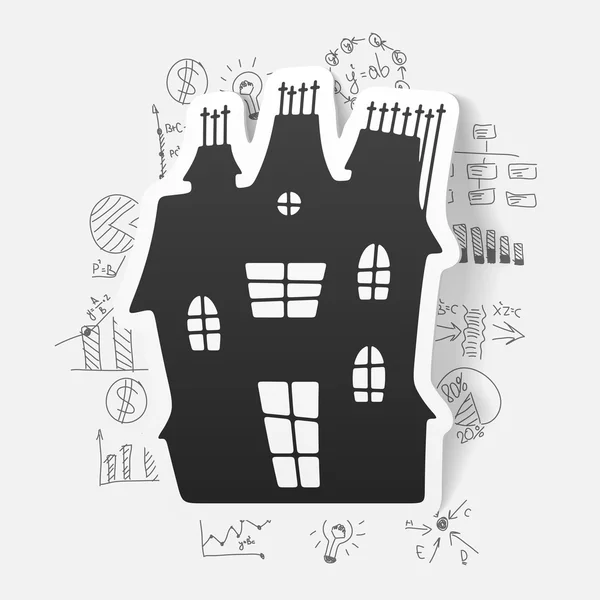 Ghost house sticker — Stock Vector