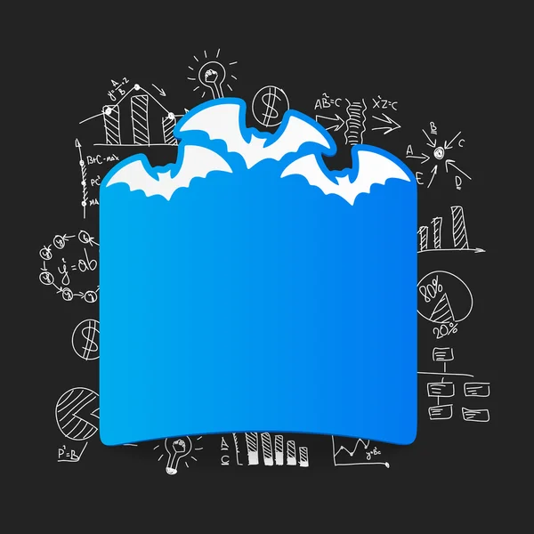 Sticker chauve-souris bleue — Image vectorielle