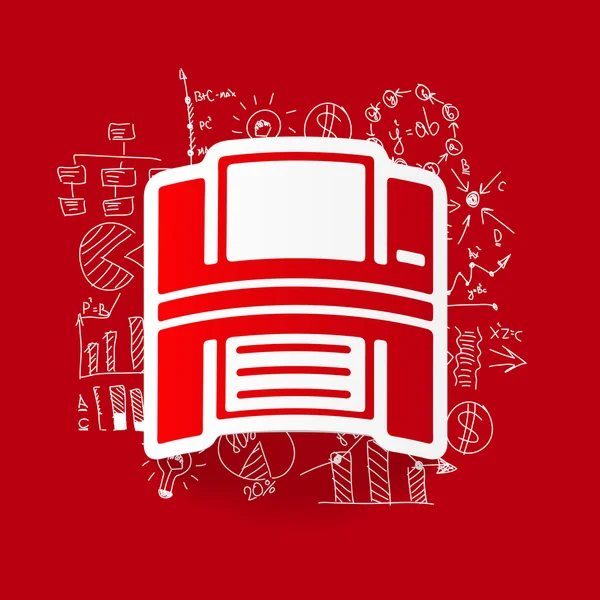 Adesivo stampante rossa — Vettoriale Stock