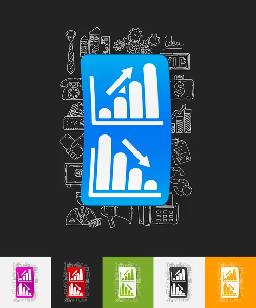 Diagram papper klistermärken — Stock vektor