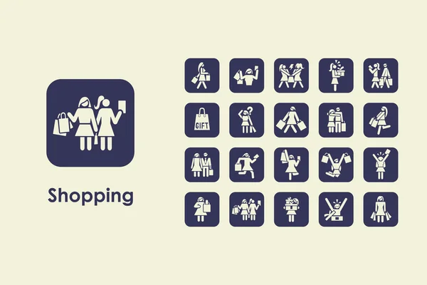 Shopping enkelt ikoner — Stock vektor
