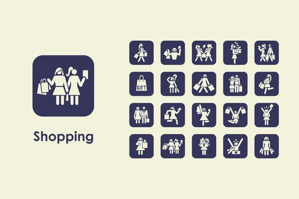 Compras iconos simples — Archivo Imágenes Vectoriales