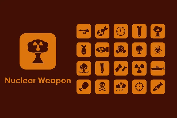 Arma nucleare icone semplici — Vettoriale Stock