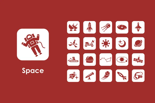 Conjunto de iconos simples de espacio — Archivo Imágenes Vectoriales