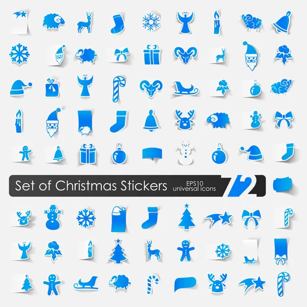 Verzameling van Kerstmis stickers — Stockvector