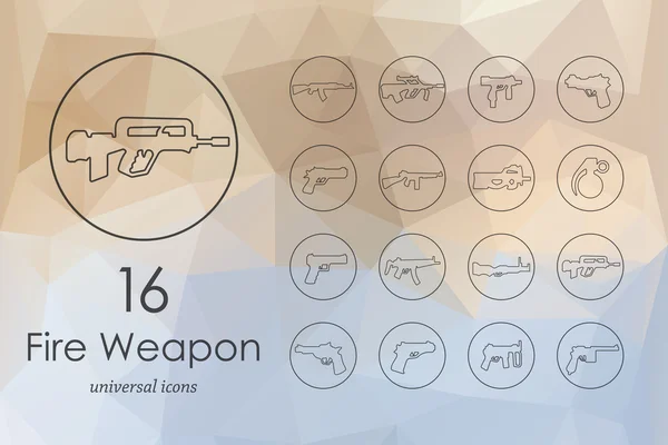 Набор икон огнестрельного оружия — стоковый вектор