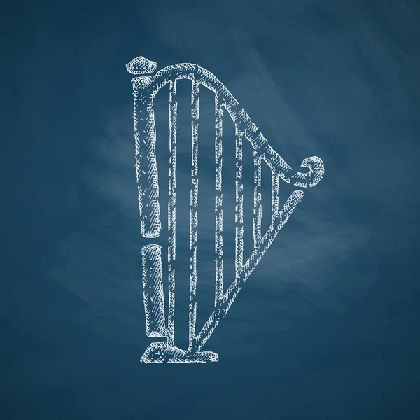 Whute harfa ikona — Wektor stockowy