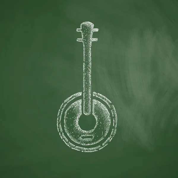 Vit banjo ikonen — Stock vektor