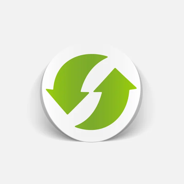 Flechas verdes reciclaje etiqueta — Vector de stock