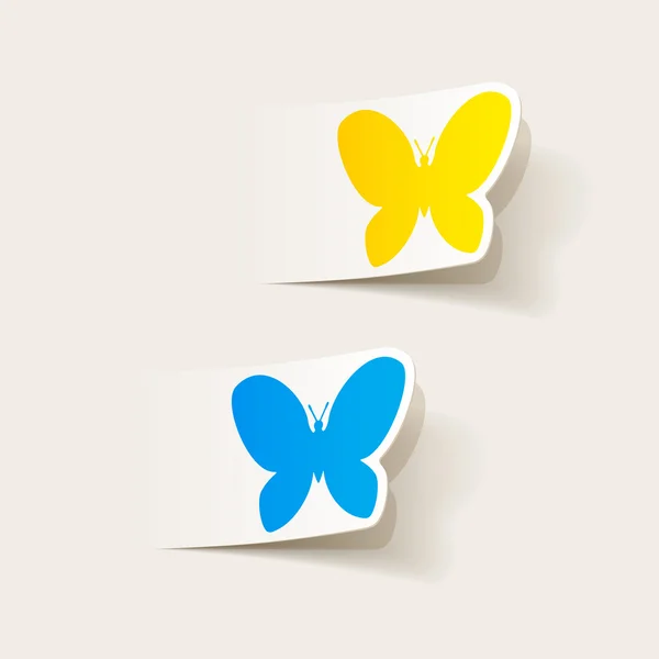 Etiquetas de borboletas coloridas — Vetor de Stock